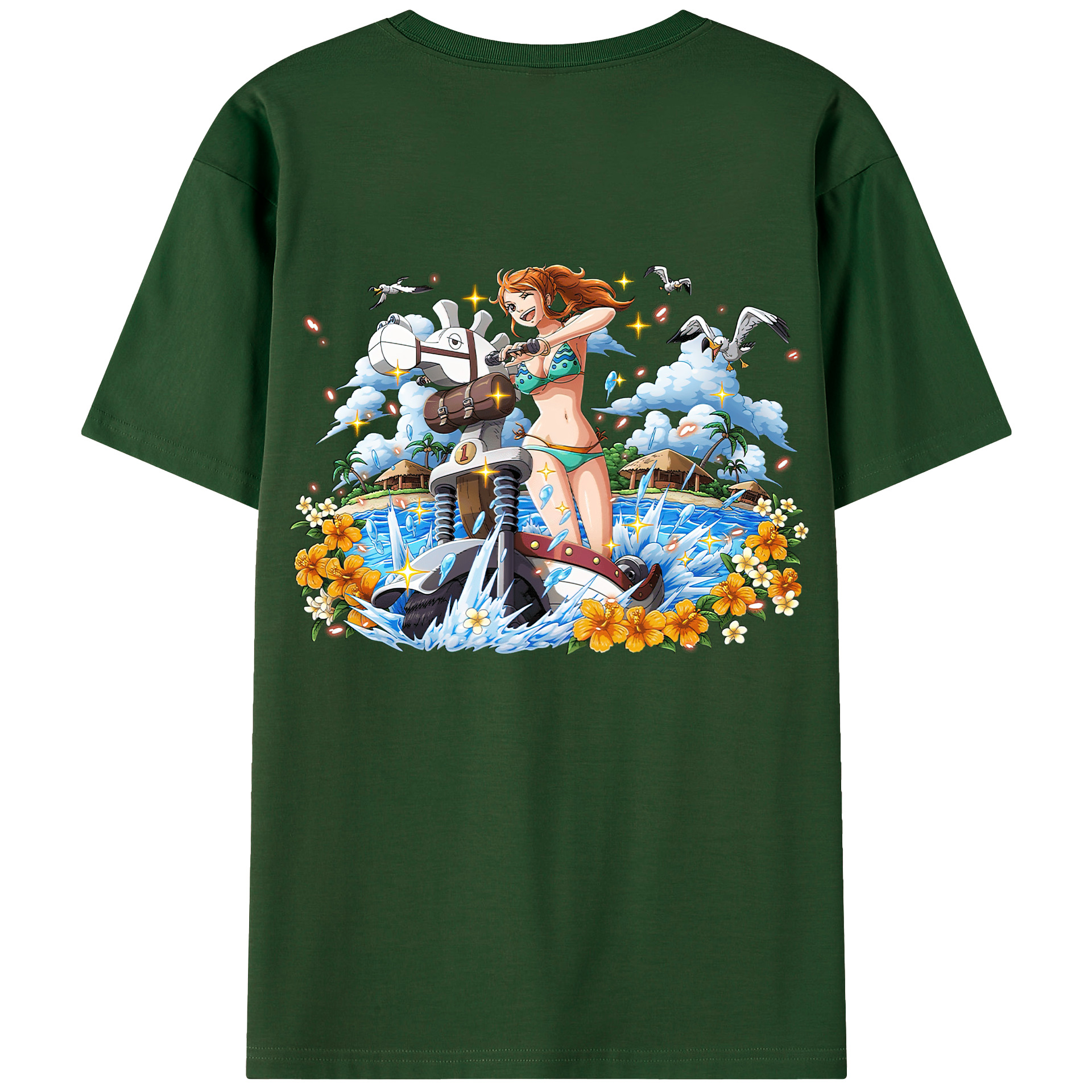 ワンピース ナミ ONE PIECE Nami 綿100％半袖Tシャツ（背面プリント）